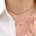 Chris April Simple 316L Stainless Steel PVD Gold Plating Pear and Oval Shape Zircon Single Pendent Necklace