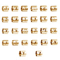 26 Letter Openwork Stainless Steel Charm Beads for DIY Children's Bracelet Openwork Jewelry Making Designer Charm
