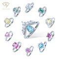 Fine Jewelry Moissanite Rings 925 Sterling Silver Colorful Moissanite Rings Fashion Jewelry for Party for Wedding