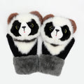 HelloWorld Thick Warm Kids Gloves Animal Pattern Gloves Autumn and Winter Warmth Plush Knitted Gloves for Women Christmas Gifts