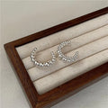 Double Layer Small Big Round Beads 925 Sterling Silver Chunky Stud Earrings for Women Fine Jewelry