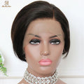 Pixie Cut T Part Lace Wig 13x4x1 Lace Closure Human Hair Wigs Short Straight Bob Wig 150% Brazilian Pre-plucked Natural Hairline