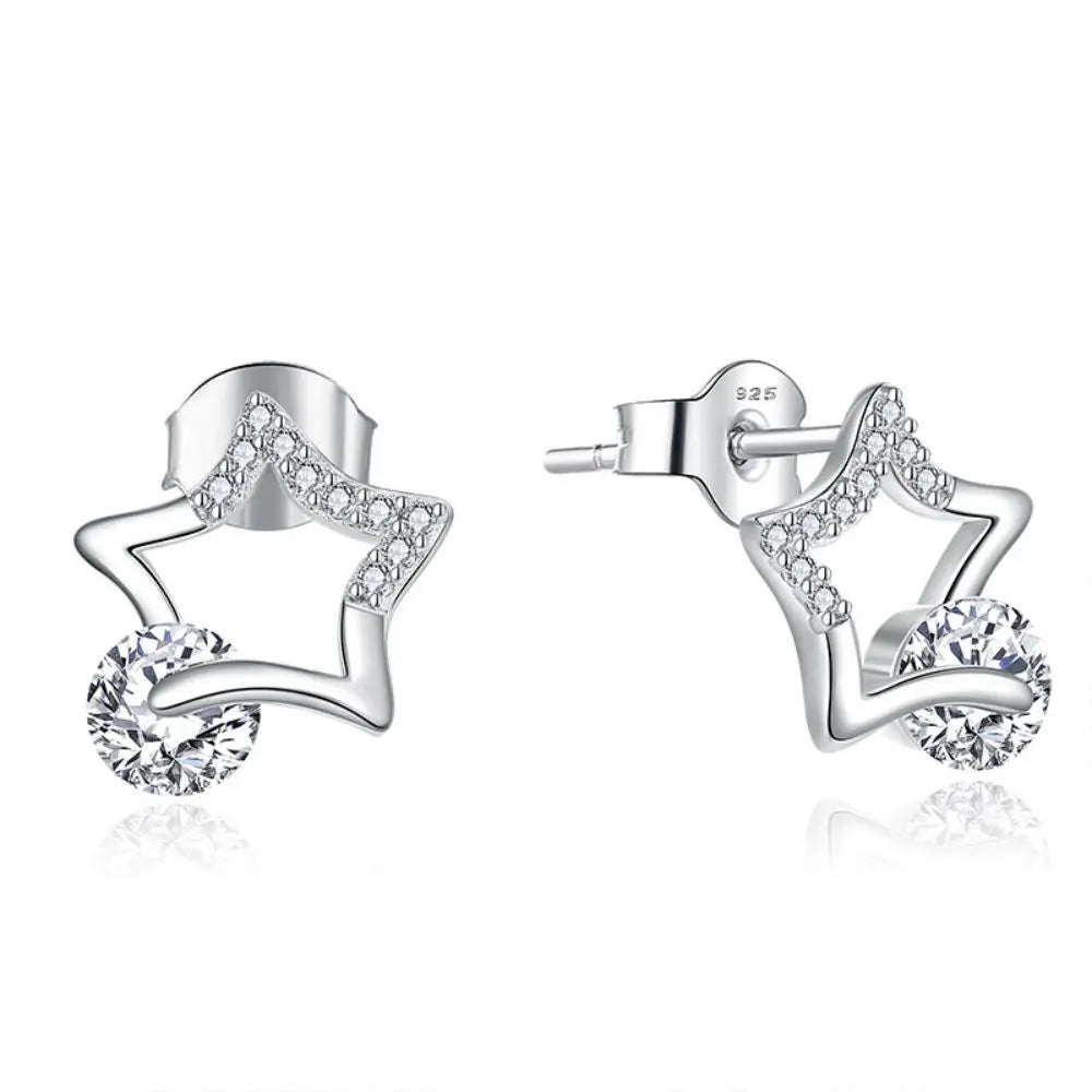 Custom Fashion Women High Quality Designer 925 Silver Jewelry With Zircon Star Earring and Platiuam Plated Fine Earrings