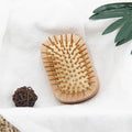 No Handle Design Beach Wooden Body Round Bamboo Pins Travel Pocket Mini Hair Brush for Fine Hair