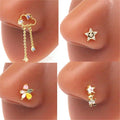 Gaby New Nose Rings Hand Flower Nose Rings for Women Stainless Steel Nose Stud Piercing Jewelry