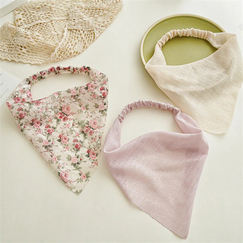 Summer Fresh Floral Boho Scarf Headband Elastic Hair Bandana for Women and Girls