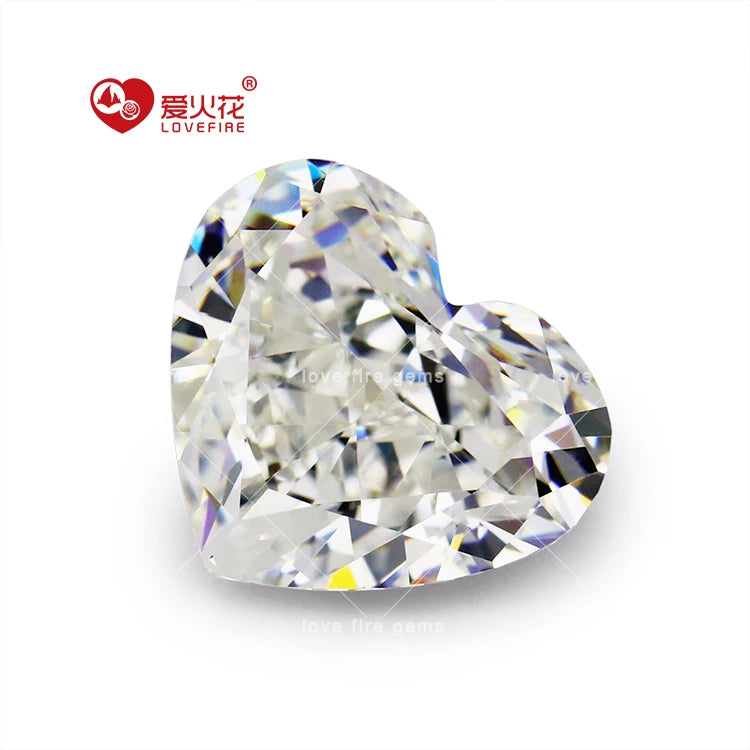 Ready Stock 4k 5A+ Heart Cut Light Yellow Color Synthetic Cz Brilliant Crushed Ice Cut Cubic Zirconia