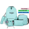 2025 Cute Cartoon Printed 5-Piece Set Cost-Effective Fashion Handbag for Teenagers with Lunch Bag Pencil Case Laptop Backpack