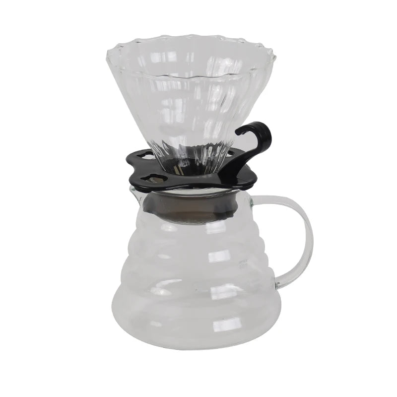 Handmade 600ml & 800ml Glass Coffee Maker Kettle Clear Standard Glass Espresso Tea Pot Portable Handheld Coffee Carafe