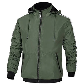 Autumn Winter Jacket Men Double-sided Coat Casual Thicken Jacket With Detachable Hooded Men Stand Collar Streetwear Coat