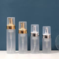 Luxury Empty 100ml 150ml Cosmetic Clear Frosted Facial Cleanser Soap Dispenser Plastic Foam Pump Bottles with Golden Pump