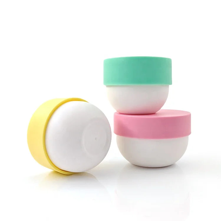 Custom Logo Skin Care Cream Jars PP Plastic White Pink Green Round Stackable Screw Top Lids for Cosmetic