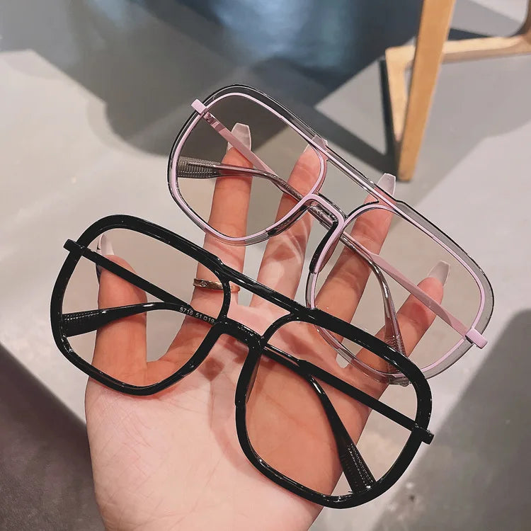6716 Men's Retro Trendy Sunglasses Full Frame Square & Rectangular Fashionable White PC Material Wholesale