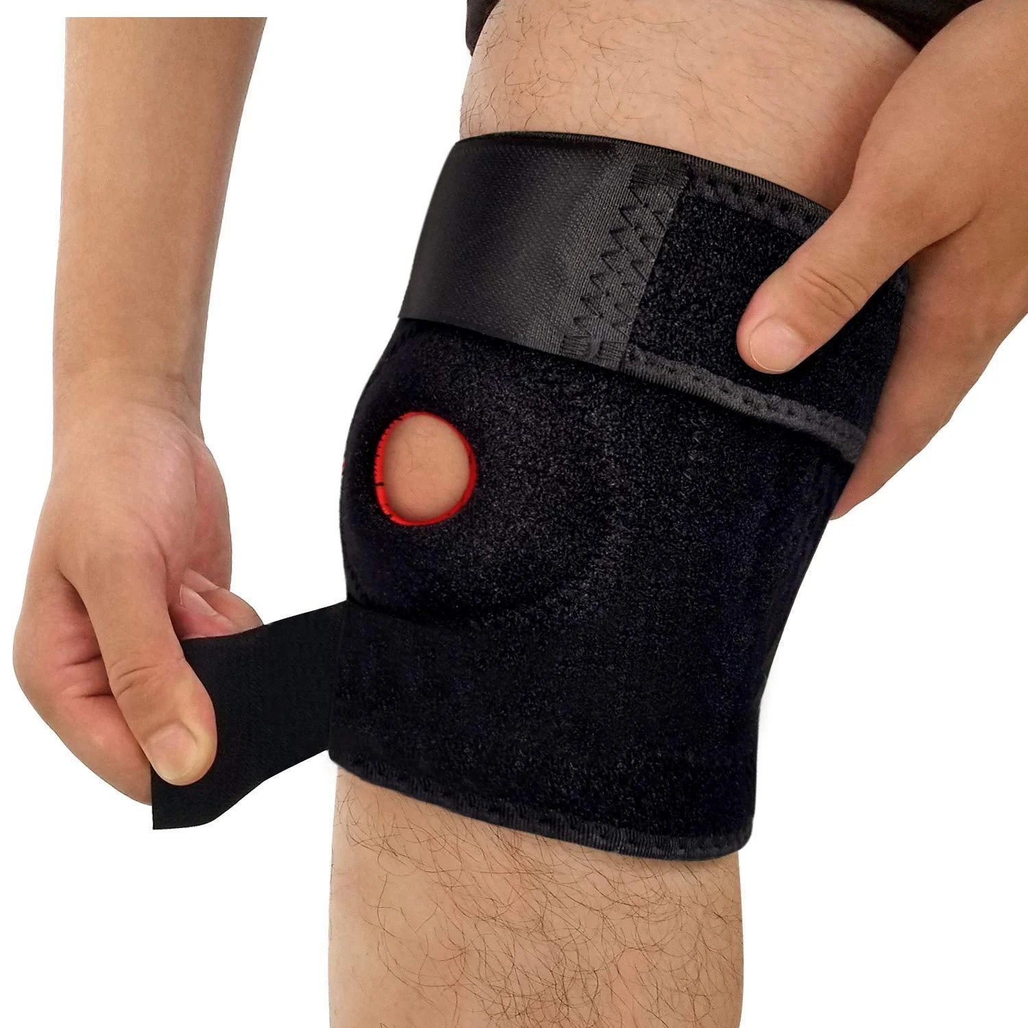 Adjustable Knee Compression Silicone Knee Sleeve Gel Patella Pads Metal Side Stabilizers Knee Support for Arthritis Pain