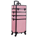 5 in 1 Professional Rolling Makeup Case Open Style Aluminum Cosmetic Train Case Fashionable with High Closure Type