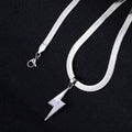 18K Gold Plated Stainless Steel Herringbone Snake Chains Shell Lightning Charm Necklace for Men Women Hip Pop