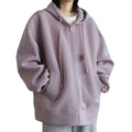 Women's Custom Printed Casual Style Stand Collar Knitted Hoodie Autumn Winter Fashion Fleece Thick Zip-Up Breathable Lining Long