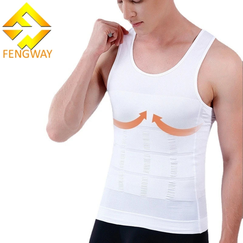 Hot Sale Men's Slimming Body Shapewear Corset Vintage Fitness Compression Tank Top Breathable Knitted Body Shaper Vest
