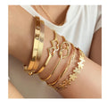 5Pcs/Set Fashion New Design Gold Color Love Letter Bracelet Set for Women Jewelry