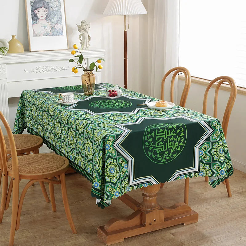 Custom Waterproof Table Cloth Block Print Table Cloth Ramadan Tablecloth