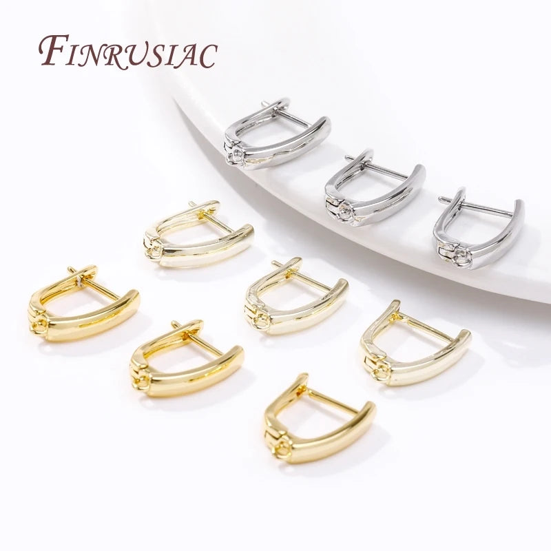 DIY Earrings Making Accessories 18K Gold Plated U Shape French Clasps Hooks Earwires Fasteners Findings Wholesale