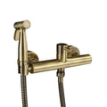 Modern Style Brass Bidet Sprayer Set Brushed Gold Hot and Cold Water Mixing Valve for Bathroom Toilet