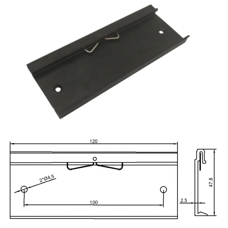 Aluminum Alloy 120mm Wide Radiator Rail Buckle Solid State Relay with Snap Hook