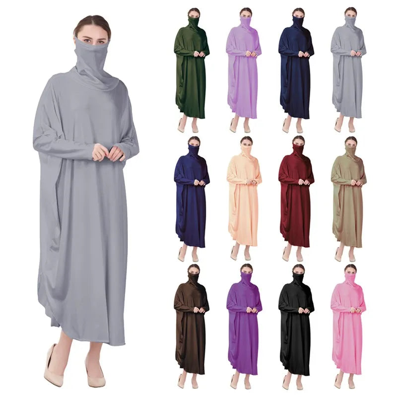Eid Women Modest Khimar Jilbab Kaftan Islamic Hidjab Robe Hijab Jubah Muslim Abaya Dress Islamic Pour Femmes