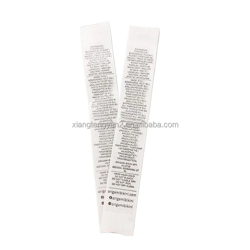 Wholesale Care Clothing Label Custom Cotton Care Instruction Labels for Clothing