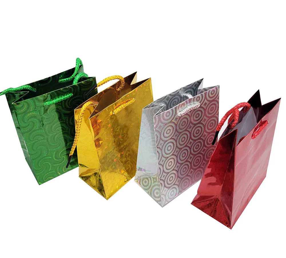 Holographic Art Paper Packing Bag with Offset Printing Recyclable Craft Packaging