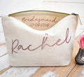 Wedding Gift Personalised Bridesmaid Cotton Canvas Make up Bag Makeup Cosmetic Bags