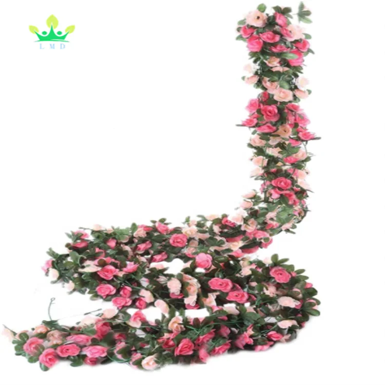 Flower Garland Rose Vine Silk Artificial Hanging Ivy Home Hotel Office Wedding Party Garden Thanksgiving Christmas New Year