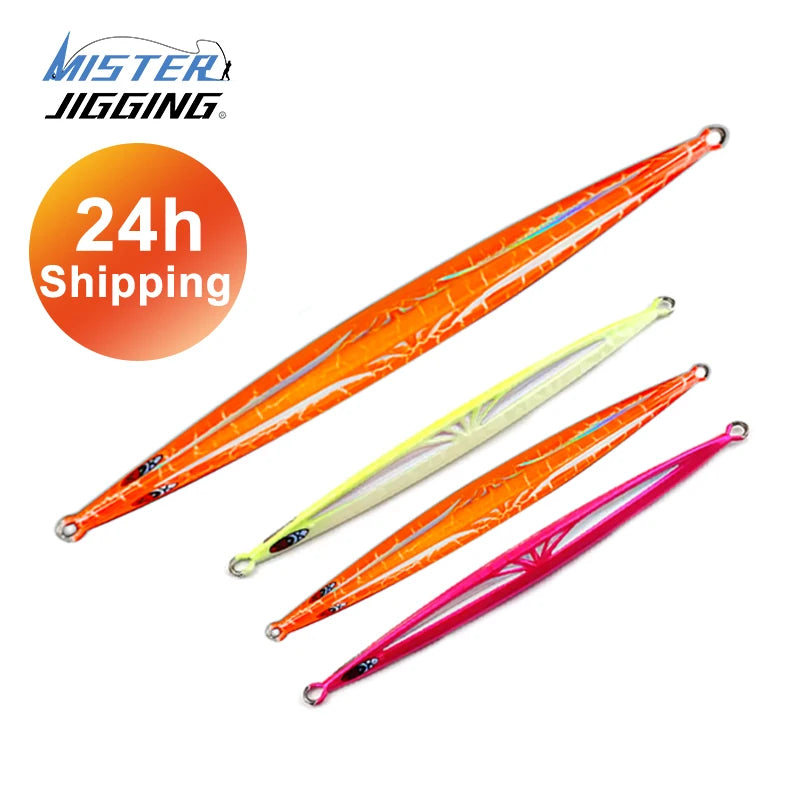 MISTER JIGGING 24h Fast Shipping 300g Rattles Lure Tuna Metal Fishing Jig Lures Saltwater Fishing Lures
