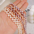 3/7 Drilled Rice Pearl 6-7mm Natural Freshwater Pearl Strand Ear of Wheat Pearl Beads Jewelry Handmade Bead Material