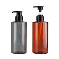 Wholesale 500ml Empty Cosmetic Lotion Bottle Custom Logo Grey Amber Glossy Shampoo Bottle with Pump Sprayer
