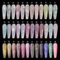 Nail Polish Gel Manufacturer 36 Colors Glitter Reflective Gel Polish Glow in the Dark Flashing Disco Diamond Gel