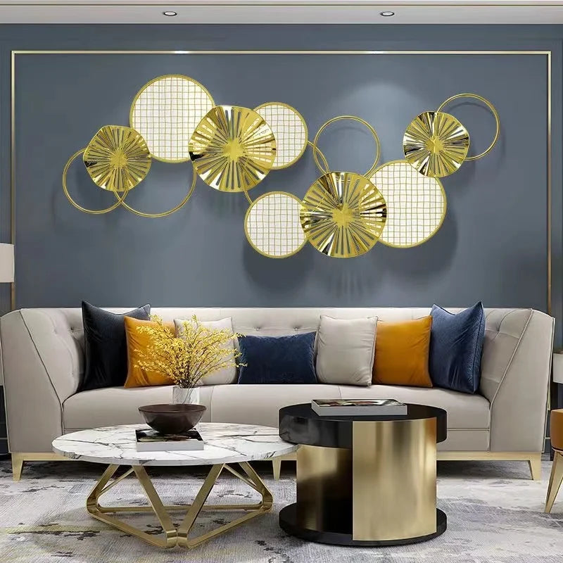 120*50cm with Mirror Wholesale Dropshipping Products 2024 Creative Home Metal Living Room Gold Art Wall Hanging House Room Decor