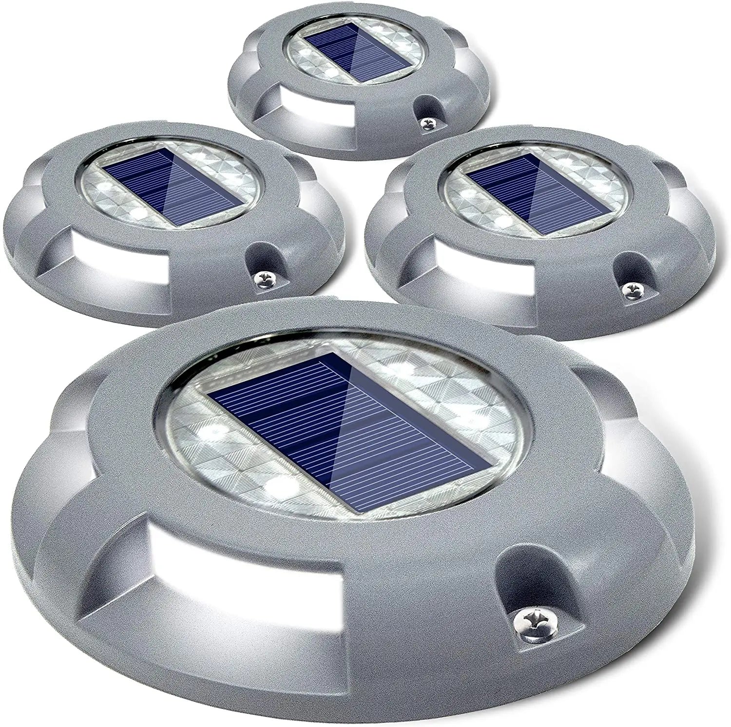 Outdoor Waterproof Car Pressure Road Marker 8 Led Solar Deck Driveway Dock Light for Step Garden Sidewalk Ground Courtyard