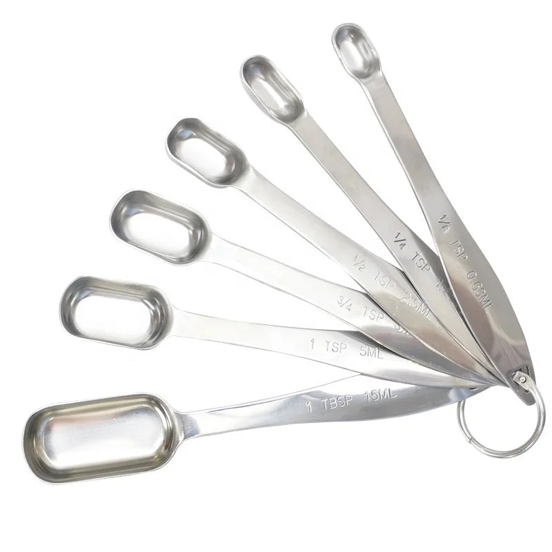 Stainless Steel Measuring Spoon6Pcs Useful Coffee Measuring Spoons Set Custom logo Thickened Material Multipurpose Multiple Size
