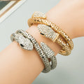 Punk Snake Winding Bracelets for Men and Women Alloy Rhinestone Vintage 18 K Gold Plated Bracelet Jewelry MegaBDM