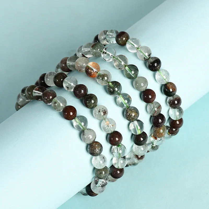 Factory Price Natural Green Phantom Quartz Jewelry Green Ghost Bracelet for Fengshui