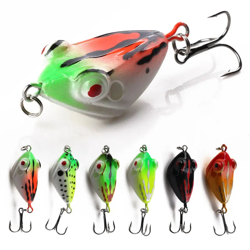 Wholesale FO002 4cm 6g Artificial Soft Plastic Baits Top Water Frog Fishing Lures