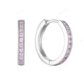 Yilun 925 Sterling Silver Pave Huggie Hoop Earrings With Rainbow Cubic Zircon Multicolor Earring