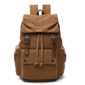 ZUOLUNDUO Men's Outdoor Trekking Backpack Solid Color Polyester Lining Zipper & String Closure for Students High School Students