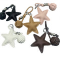 Colorful PU Leather Star Keychain Backpack Pendant PU Leather Star Shaped Keychain Keyring Bag Charm Unique Accessories