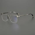 2025 New Acetate Black Mixed Color Square Business Office Titanium Half Frame Power Antique Star Wholesale Reading Glasses Frame