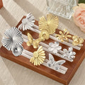 18K Gold-plated Jewelry Accessory an Open Stainless Steel Lady's Ring Cute and Romantic Flower Leaf and Small Daisy Ring