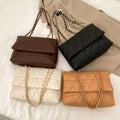 Female Korean Simple Retro Soft Pu Rhombus One Shoulder Messenger 2022 Handbags Ladies Purse