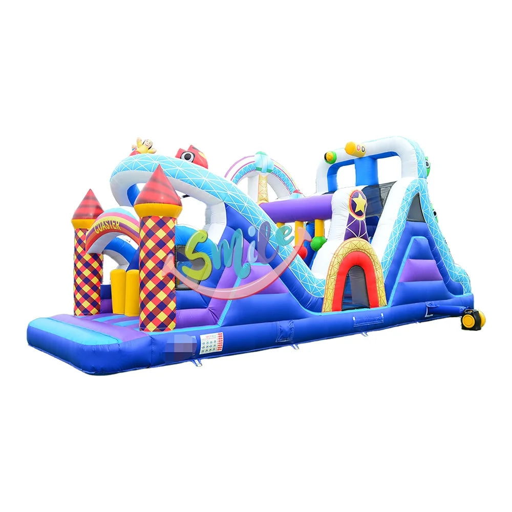 Factory Price Roller Coaster Inflatable Obstacle Course Outdoor Inflatable Bounce House Slide for Party