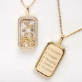 Y047 Hot Sale Horoscope Necklace Stone Jewelry Enamel Zodiac Sign Square Pendant Inlay Zircon Women Men 12 Zodiac Necklace